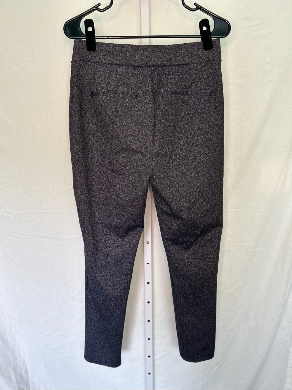 DKNY Womens Herringbone Leggings Charcoal Gray Black Trouser Pants Size Medium - Picture 2 of 8